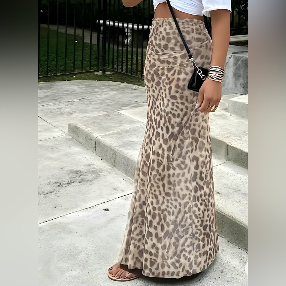 Leopard Print Maxi Skirt